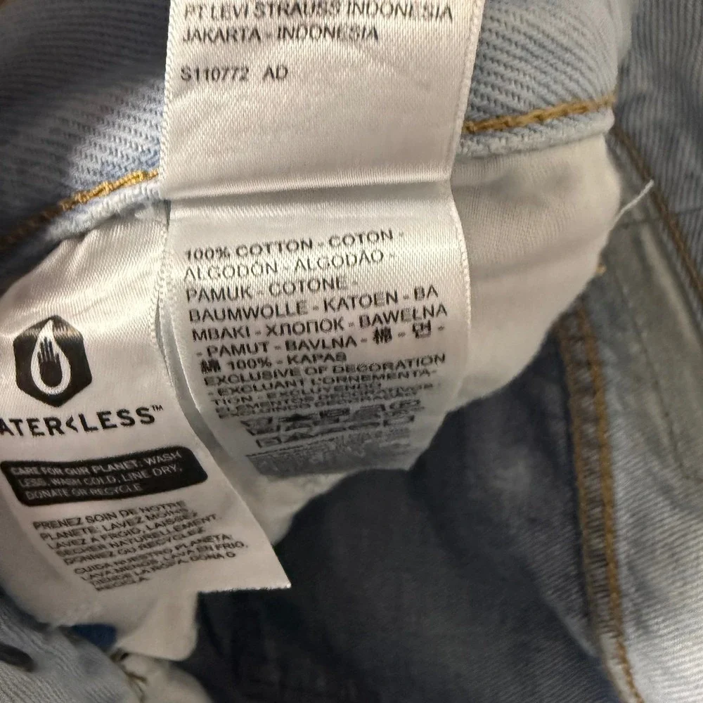 Levi's Wedgie Straight Jeans Men's 38x28 Blue Ombre Dip Dye Cotton Denim